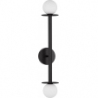 Morgan opal&amp;black designer wall lamp with 2 glass spheres