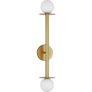 Morgan opal&amp;gold glamour wall lamp with 2 glass spheres