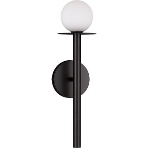 Morgan opal&amp;black designer glass sphere wall lamp