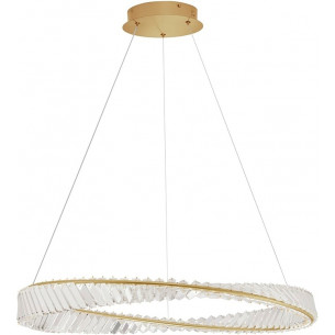 Lampa wisząca kryształowa glamour Queen Shape LED 80cm przeźroczysty/złoty