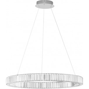 Queen LED 80cm transparent&amp;chrome glamour crystal pendant lamp