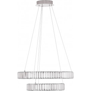 Queen LED II 60cm transparent&amp;chrome glamour crystal pendant lamp