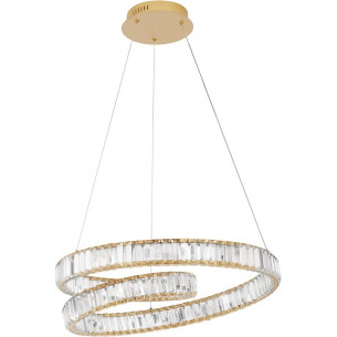 Fiore LED II 60cm transparent&amp;gold glamour crystal pendant lamp