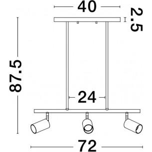 Lampa sufitowa z reflektorkami Ango III czarno-złota 2