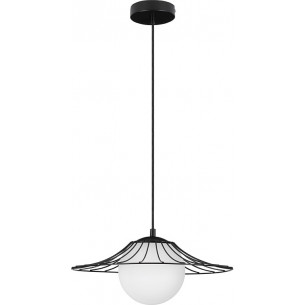 Barret 36 cm white&amp;black glass globe pendant lamp