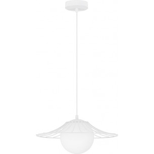 Barret 36 cm white glass globe pendant lamp