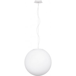 Lampa wisząca szklana kula Minge 40cm biała