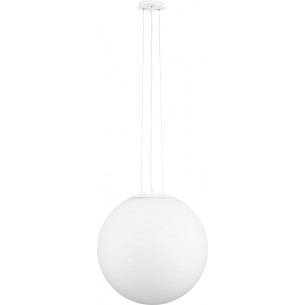 Lampa wisząca szklana kula Minge 50cm biała