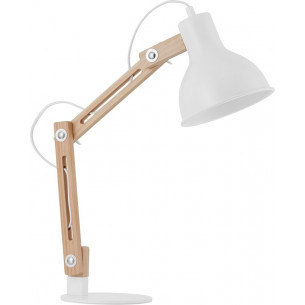 Form white&amp;wood wooden desk lamp