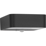 Fibo LED anthracite outdoor wall lamp with motion sensor